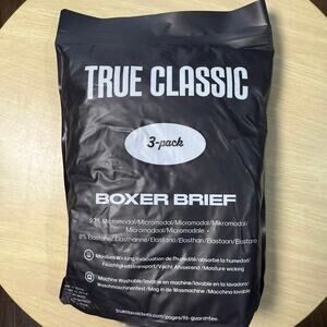 True Classic Ultra Soft Boxer Briefs 3 Pack, Black XL